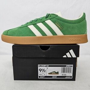 Adidas VL Court 2.0 Casual Sneakers JH5077‎ Green Suede Gum Sole Men Size 9.5